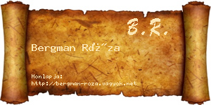 Bergman Róza névjegykártya